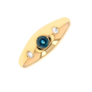 Bague or jaune saphir et diamant(s)