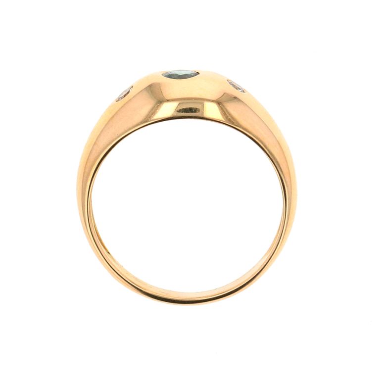 Bague or jaune saphir et diamant(s) 