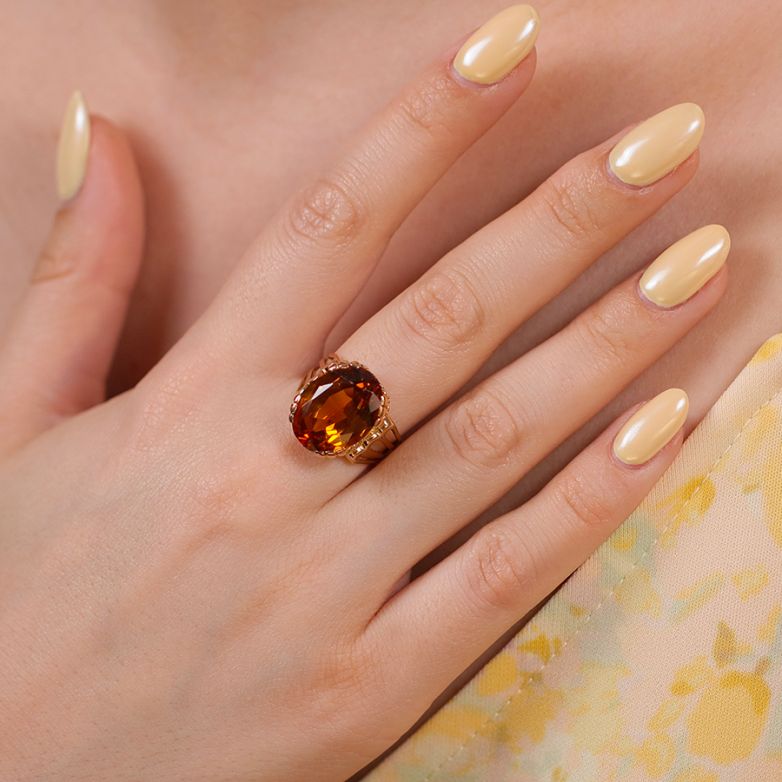 Bague or jaune Saphir de synthèse