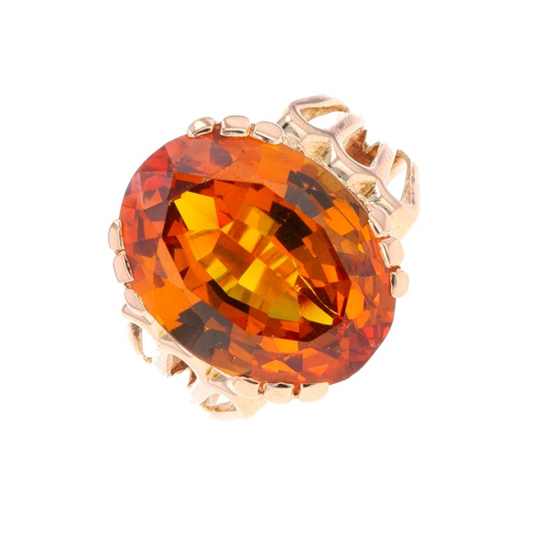 Bague or jaune Saphir de synthèse