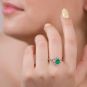Bague or gris émeraude et diamant(s) 