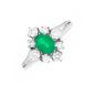 Bague or gris émeraude et diamant(s)