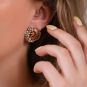 Boucles d'oreilles or jaune diamant,P.fine opales