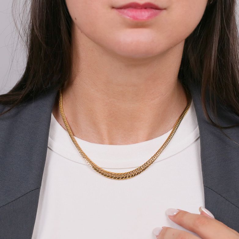 Collier maille anglaise or jaune 