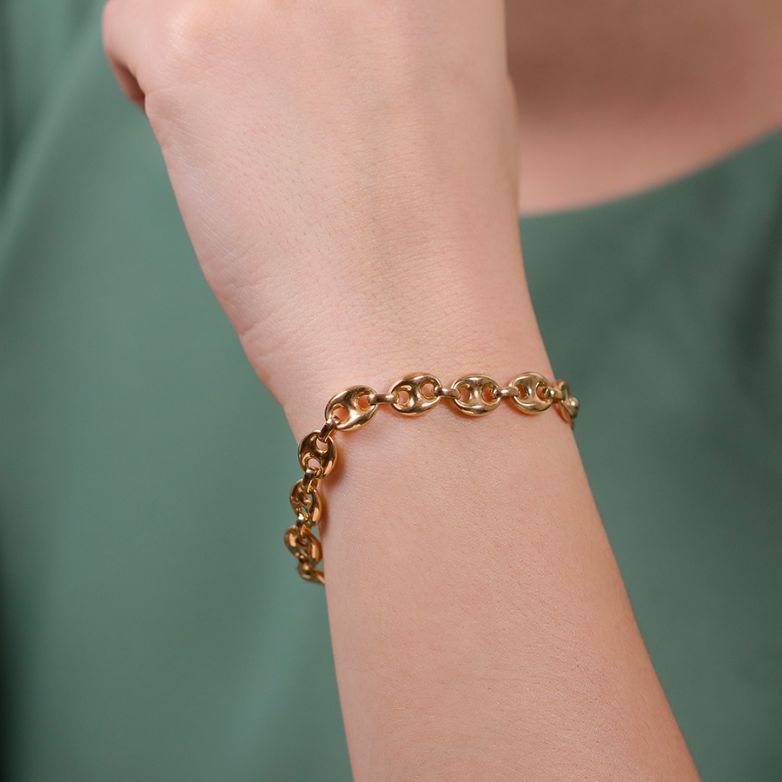 Bracelet grain de café or jaune 