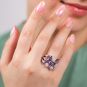 Bague or gris saphir et diamant(s) 
