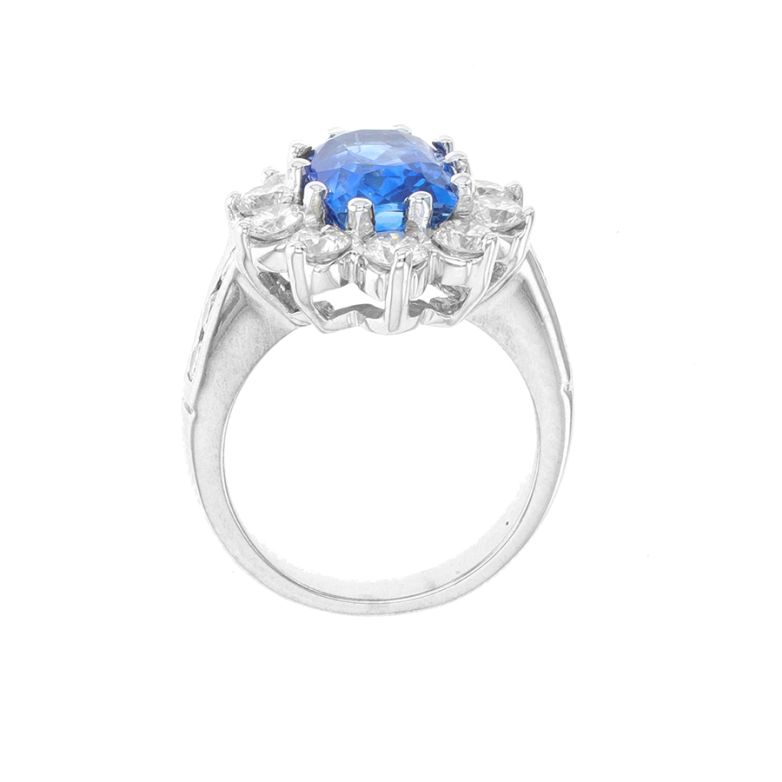 Bague or gris saphir et diamant(s) 
