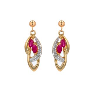 Boucles d'oreilles or jaune rubis et diamant(s)