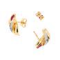 Boucles d'oreilles or bicolore rubis et diamant(s) 
