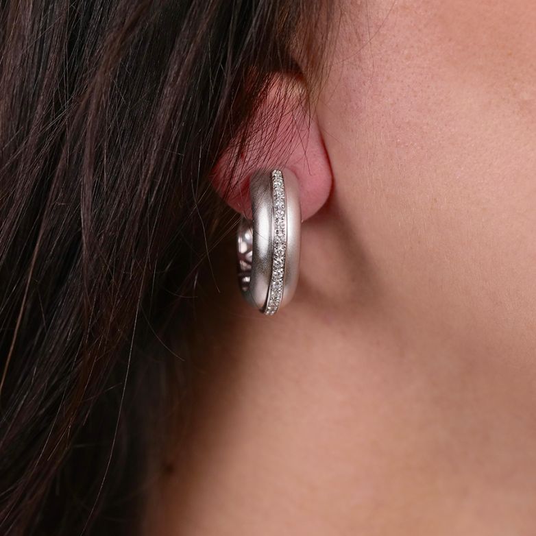 Boucles d'oreilles or gris diamant (s) 