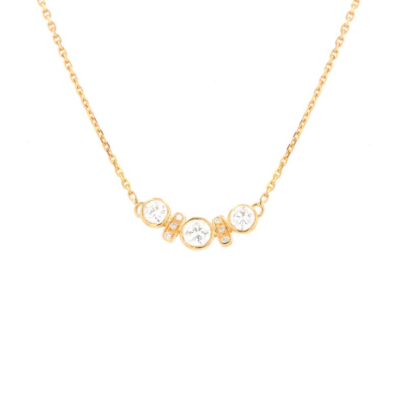 Collier maille forçat or jaune diamant (s)