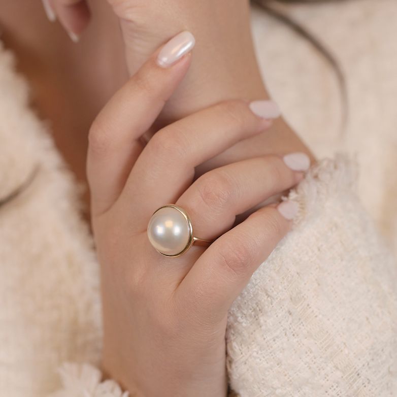Bague or jaune Perle 