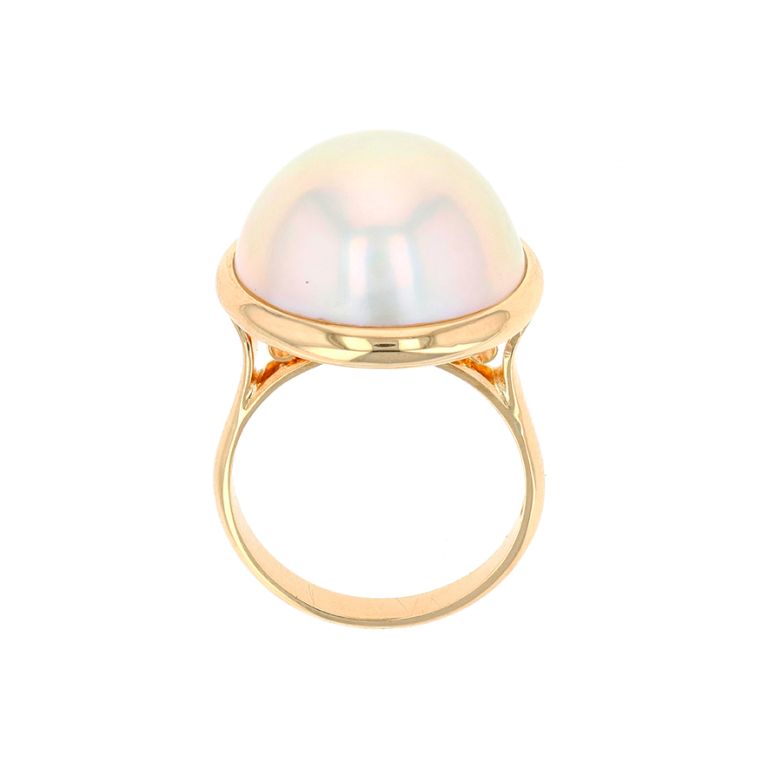 Bague or jaune Perle