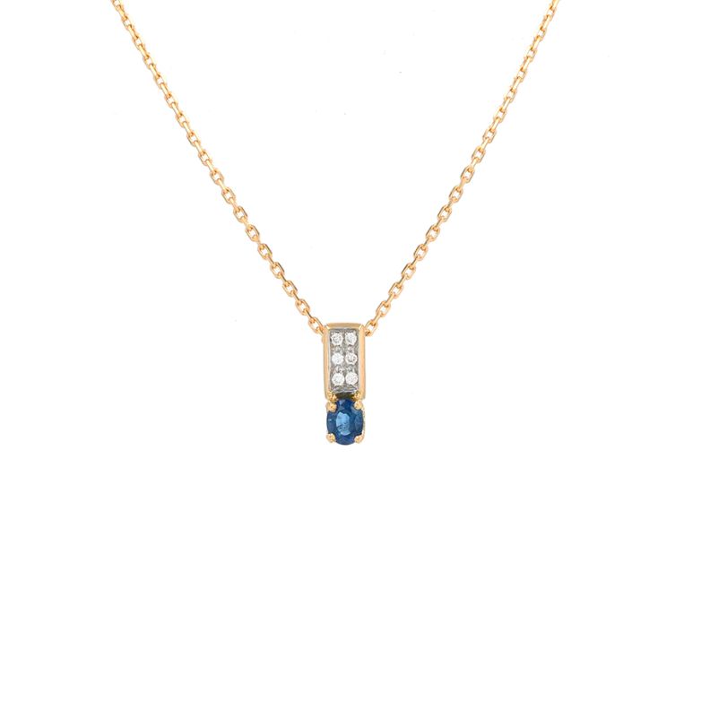 collier or bicolore saphir et diamant(s)