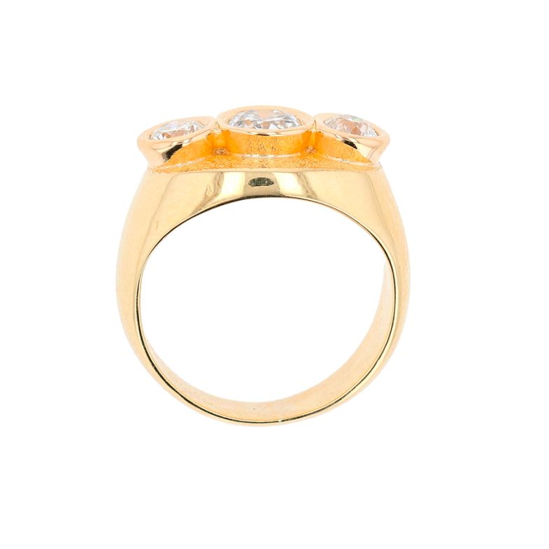 Bague or jaune diamant(s) t. ancienne 