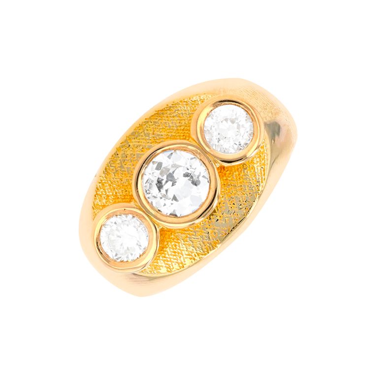 Bague or jaune diamant(s) t. ancienne