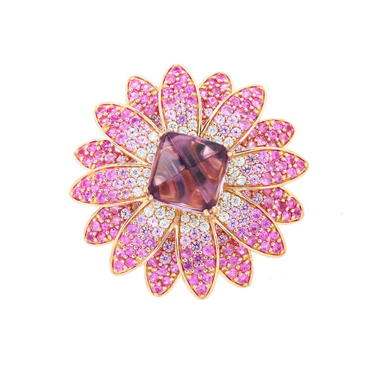 Bague or jaune diamant,P.fine améthyste et saphirs