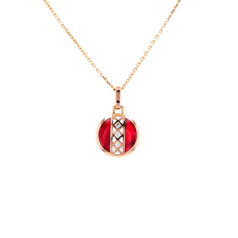 collier or rose diamant (s)