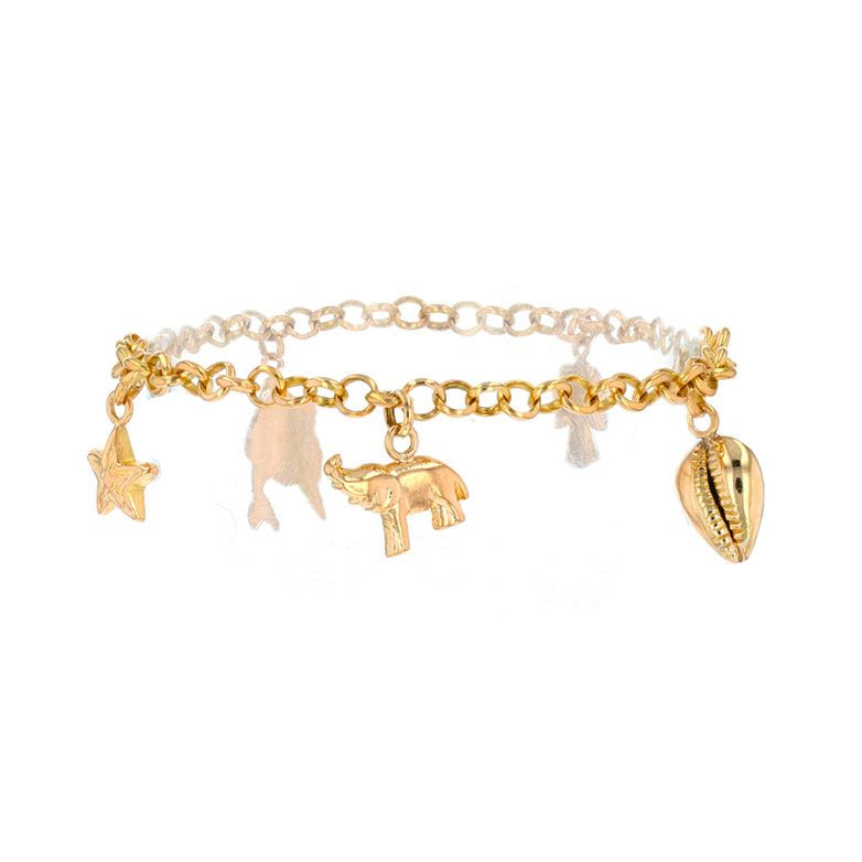 Bracelet maille fantaisie or jaune