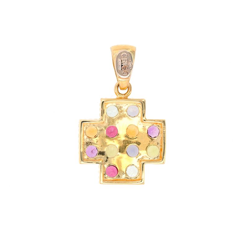 Pendentif or jaune diamant,P.fine 