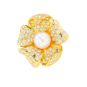 Bague or jaune diamant perle