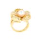 Bague or jaune diamant perle 