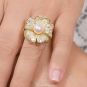 Bague or jaune diamant perle 