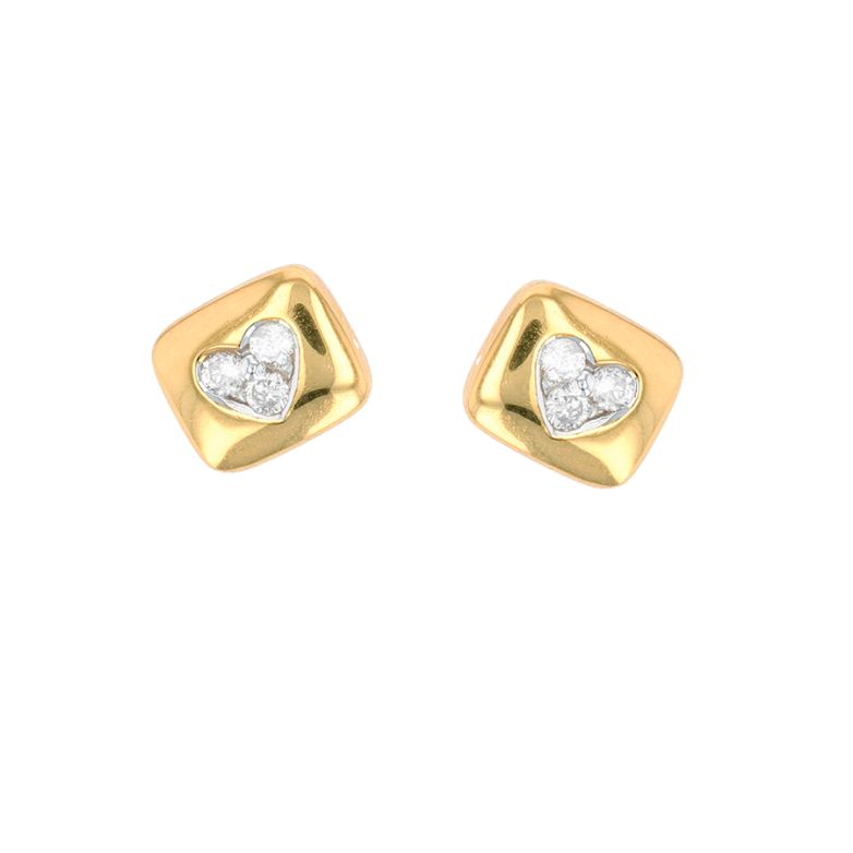 boucle d'oreille or jaune diamant