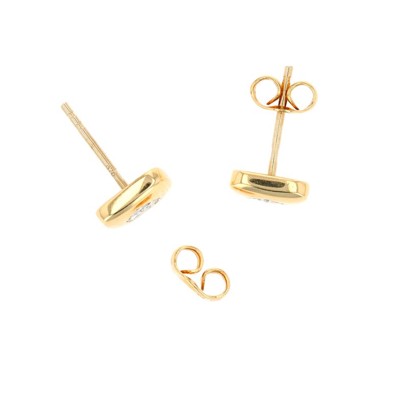 boucle d'oreille or jaune diamant 