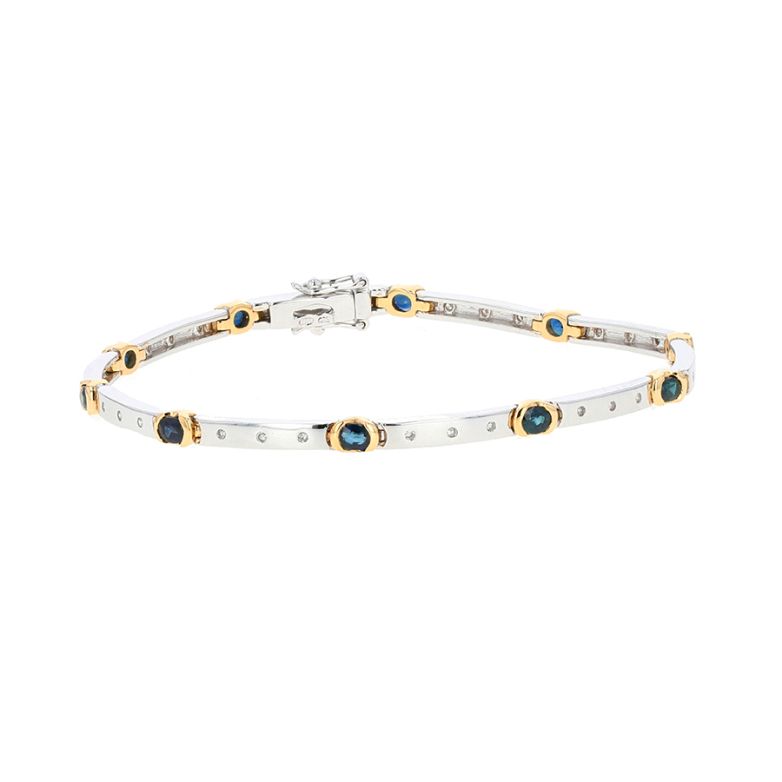 Bracelet or bicolore saphir et diamant(s)