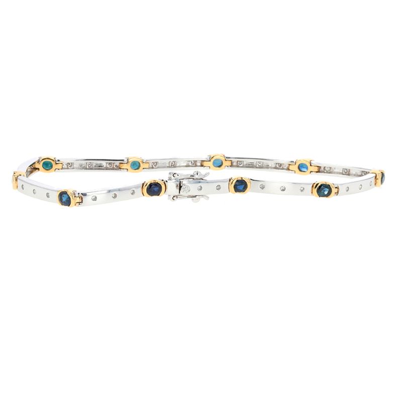 Bracelet or bicolore saphir et diamant(s) 