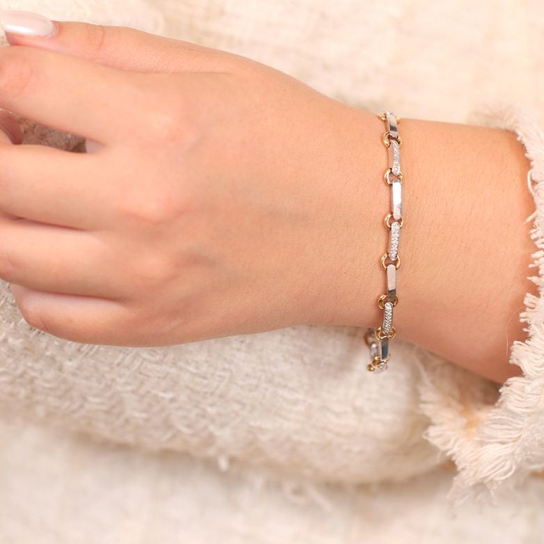 Bracelet or bicolore diamant (s) 