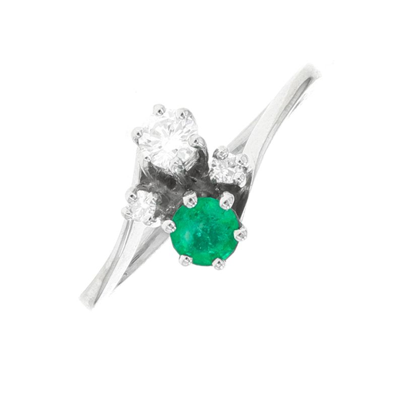 Ring Toi & Moi emerald 0.22...