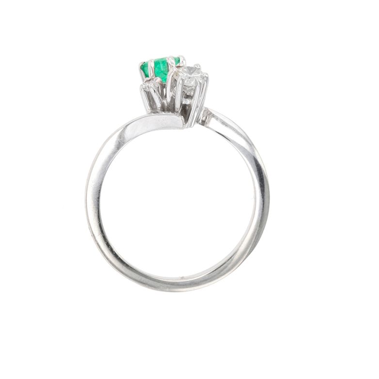 Ring Toi & Moi emerald 0.22...