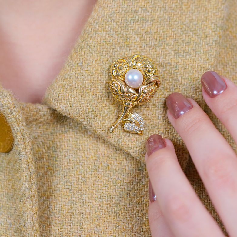 Vintage diamond and pearl...