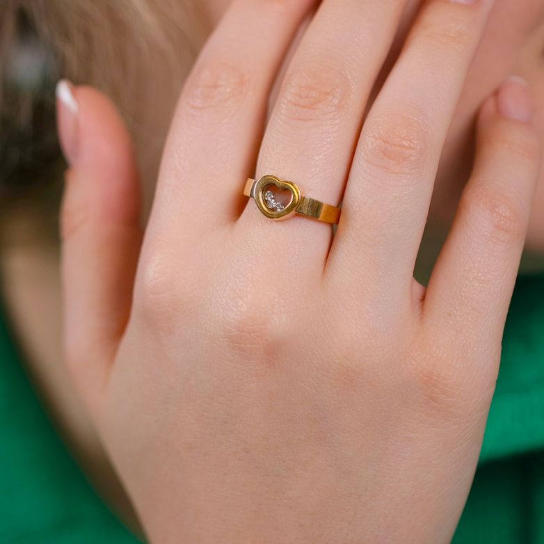 Heart ring with diamonds...