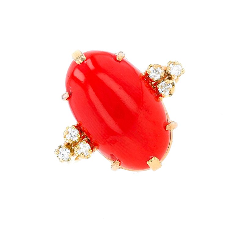 Coral and diamonds ring...