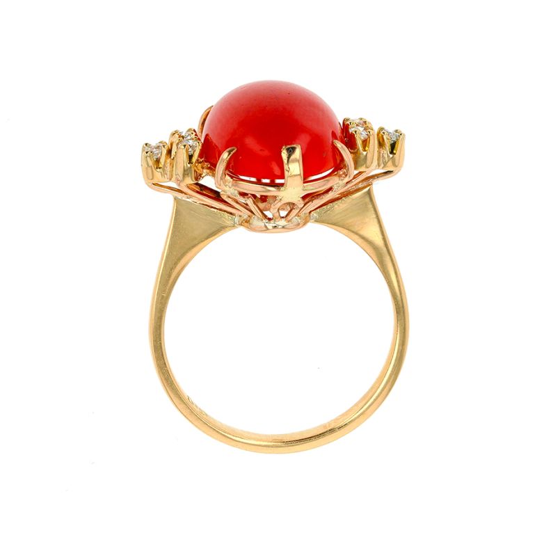 Coral and diamonds ring...