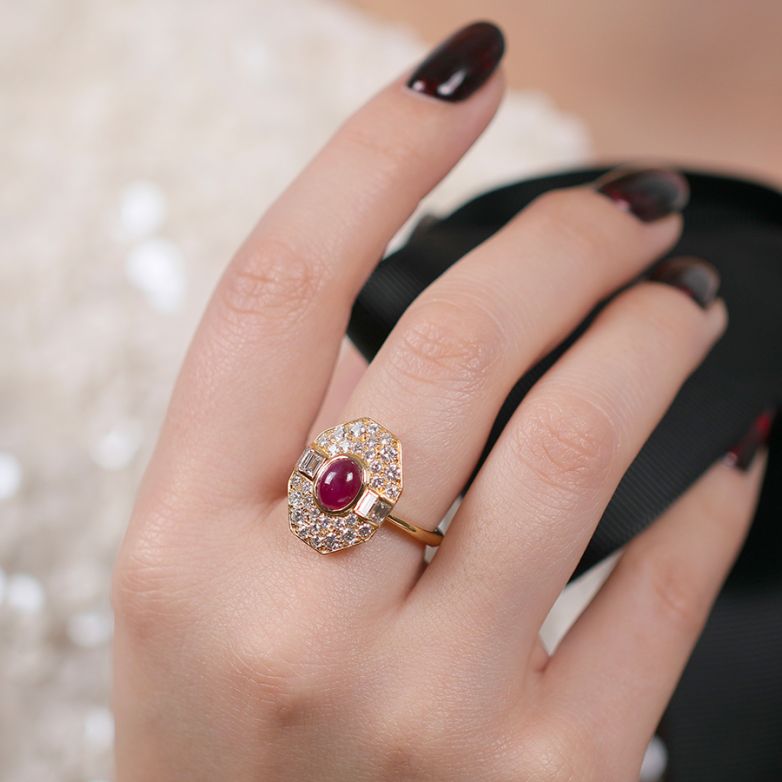 Ring ruby 1.64 carat and...