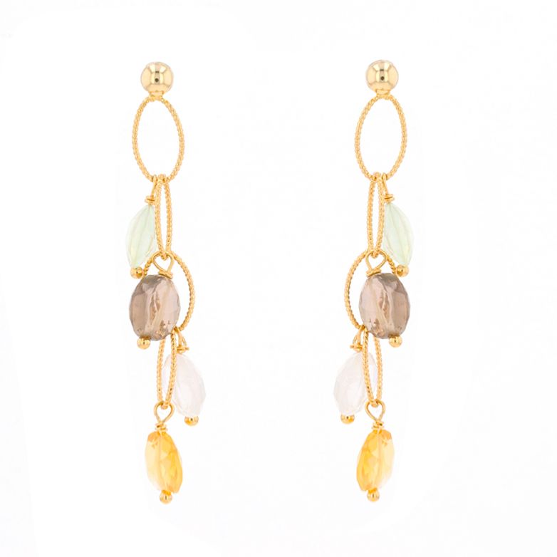 Earrings gemstones yellow...