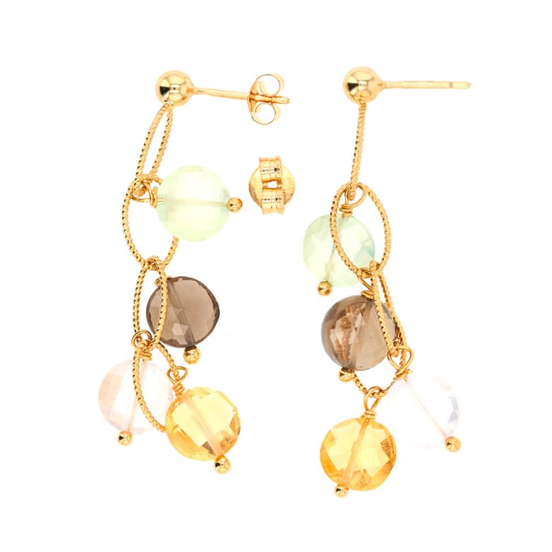 Earrings gemstones yellow...