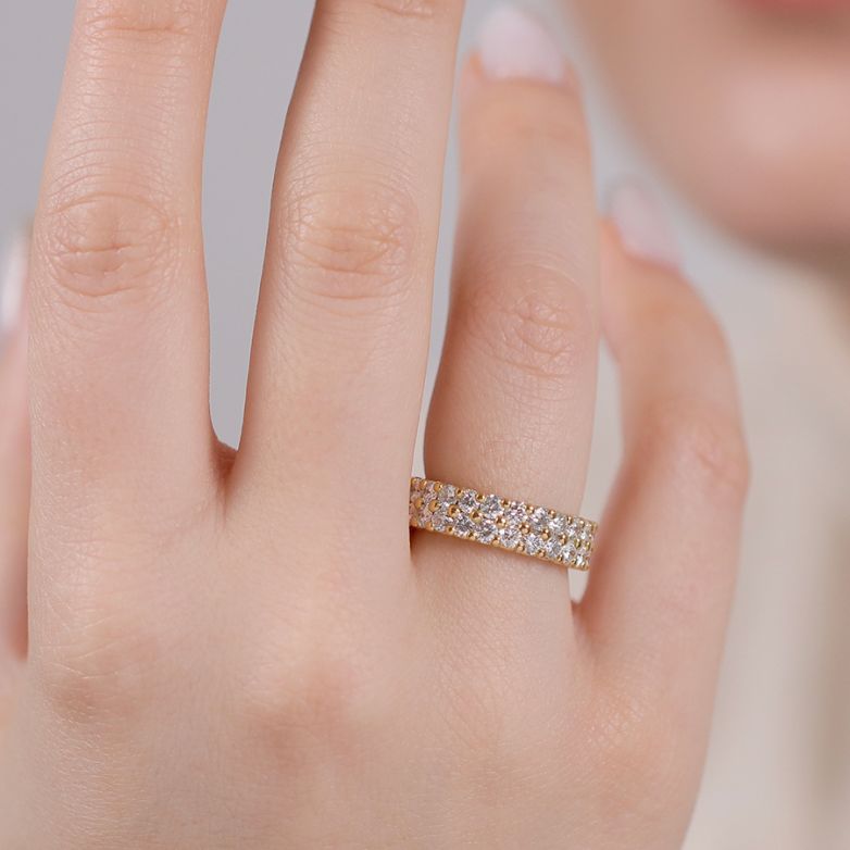 Wedding ring with double...