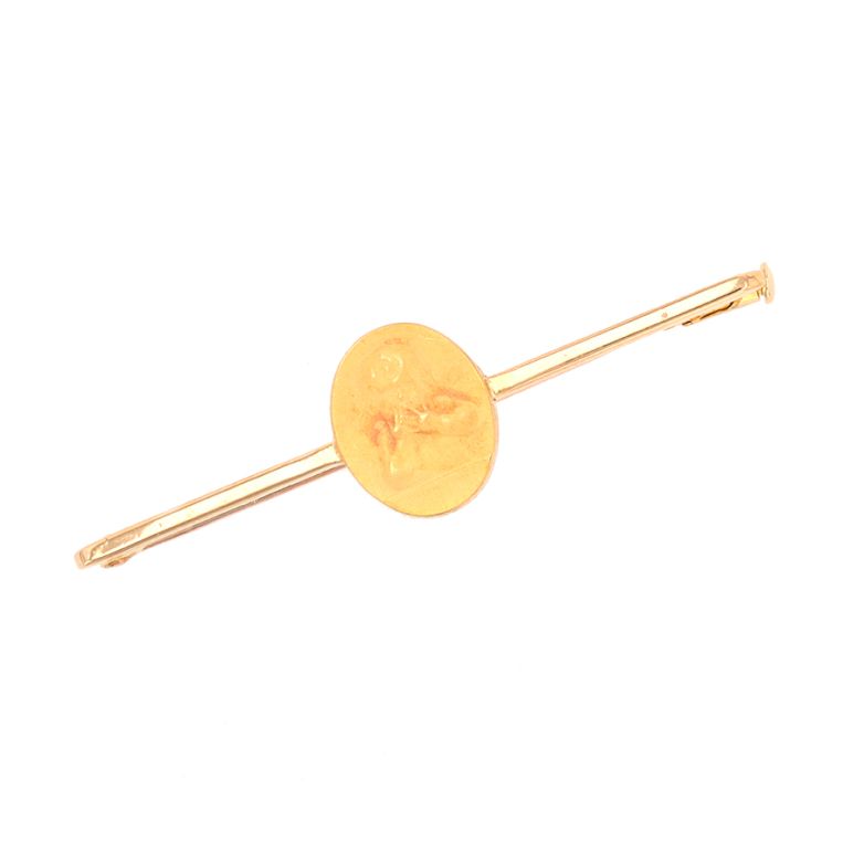Yellow gold brooch 1.96g