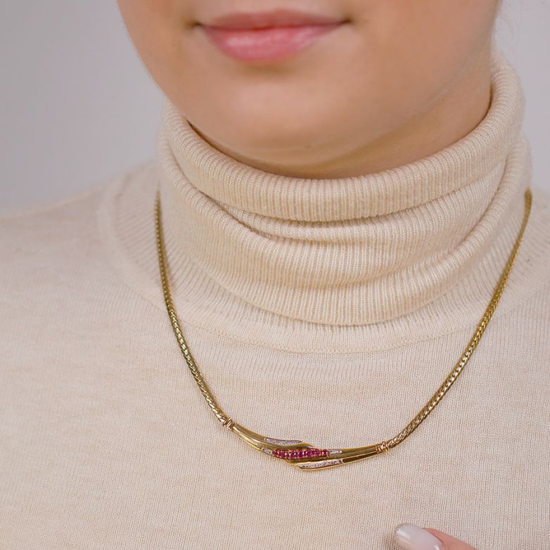 0.40 carat ruby necklace in...