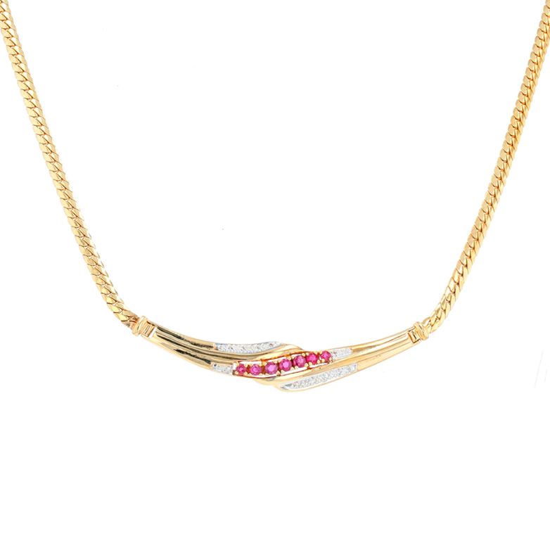 0.40 carat ruby necklace in...