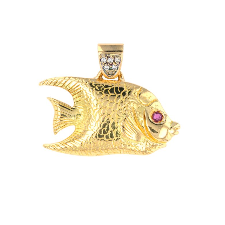 Fish pendant ruby 0.04...