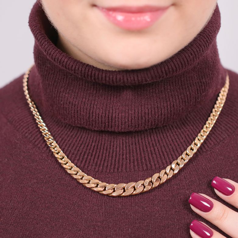 Drop curb chain necklace in...