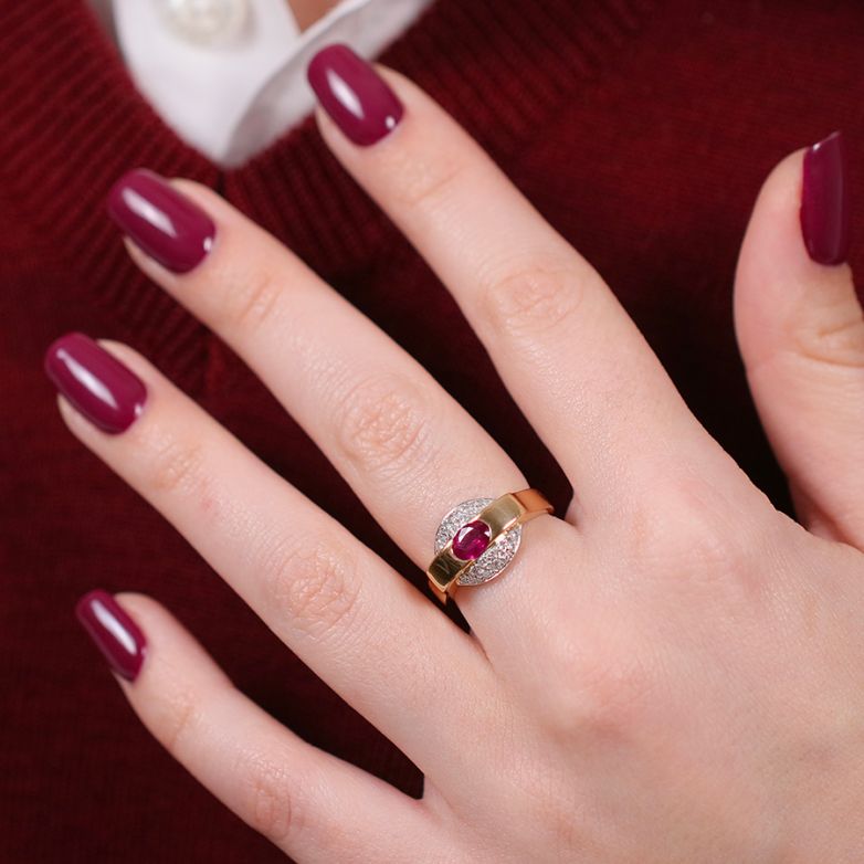 Ring ruby 0.59 carat and...