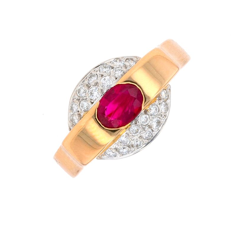 Ring ruby 0.59 carat and...