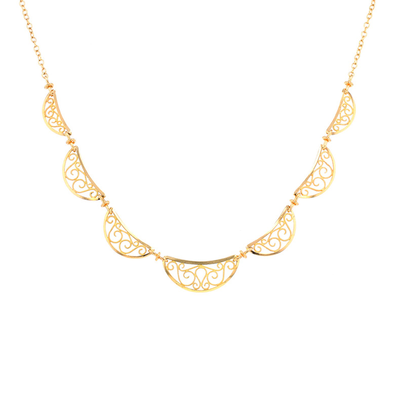 Yellow gold filigree mesh...